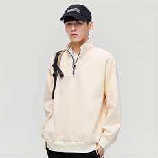 秋季新款基础纯色潮流宽松半高领休闲卫衣情侣款A305-EY-3617-P65，男装卫衣，电商B306