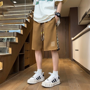小熊拼接短裤男士休闲五分裤夏季直筒裤刺绣潮流A266-KZ707-P25图片