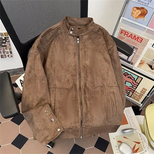 DP0765-P78立领美式复古飞行夹克外套休闲宽松百搭棒球服潮流情侣图片