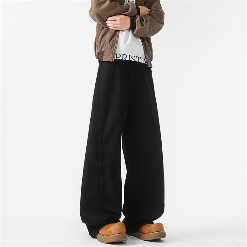 8XL-M工装裤男秋季日系男直筒宽松阔腿休闲弯刀裤子男K9177P65,男装工装外套,电商D206-1