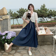 上新夏季披肩＋牛仔吊带连衣裙2C098-861P145K198，女装套装/套裙，2C098