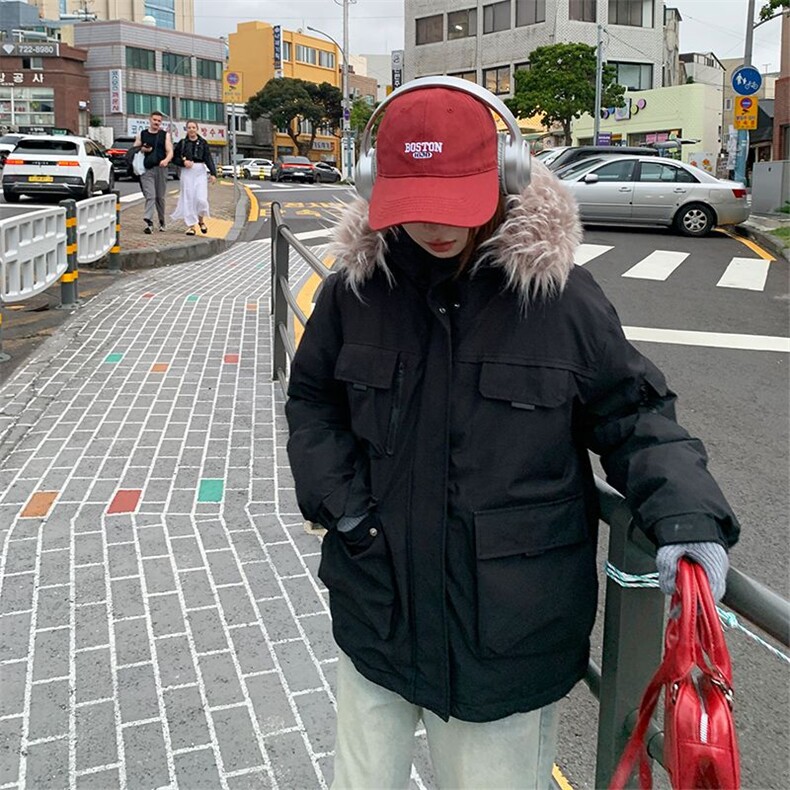2025冬季新款韩系宽松工装派克服棉袄外套毛领棉服N8256-P115网图,男装棉衣,电商B245