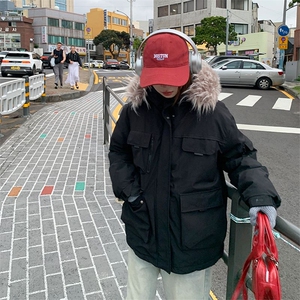 2025冬季新款韩系宽松工装派克服棉袄外套毛领棉服N8256-P115网图图片