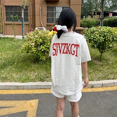 万针全刺绣解构设计260克重磅双纱纯棉高品质美式高街短袖T恤特35，男装T恤，电商A486