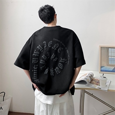麂皮发泡印花T恤XY5043-TP35控价48潮牌印花港风休闲短袖T恤男，男装T恤，电商A102-1