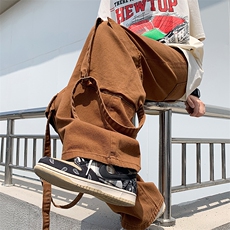 美式街头潮牌绿色工装裤夏季ins高街直筒嘻哈休闲裤潮K02217-P38，男装休闲裤，星座308B-1