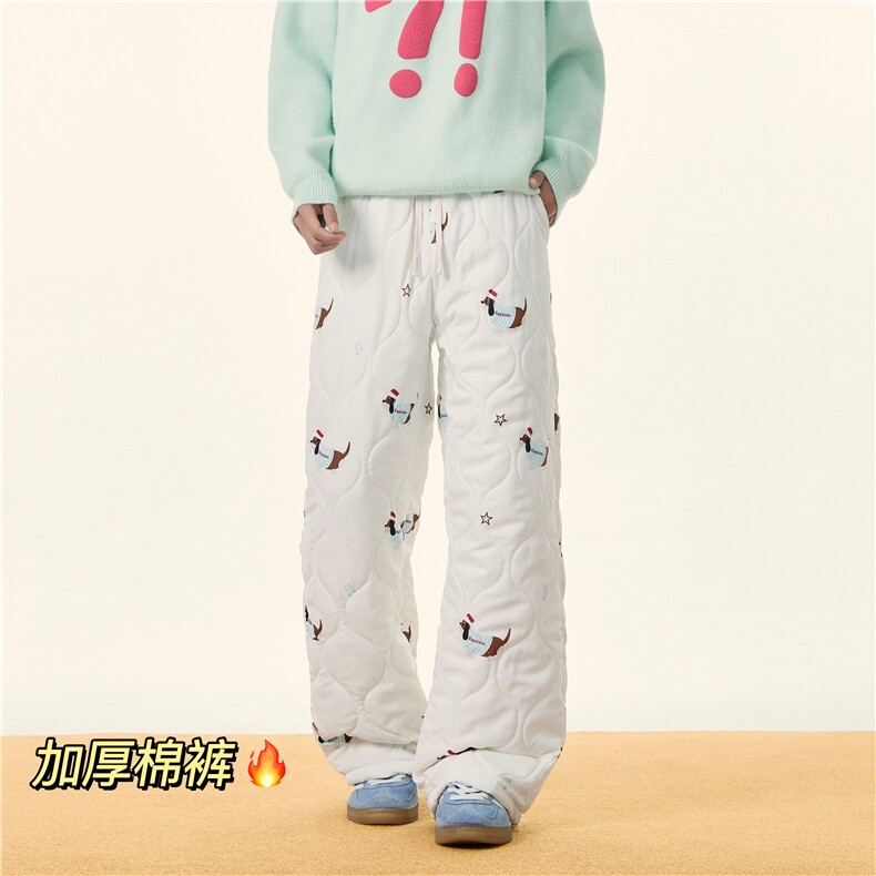 抖音品质冬季新款潮流满印小狗宽松加厚棉裤B315-K882-特p45控88，男装棉裤，电商B315