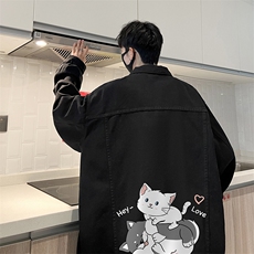 牛仔夹克男大码牛仔外套男茄克NJ77300-P60加绒款-P75，男装夹克，电商A040