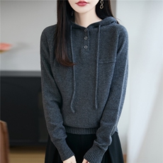 秋冬小香风连帽针织毛衣女25新加厚保暖长袖打底叠穿内搭毛衫卫衣，女装针织衫/毛衣，唐诺