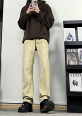 cleanfit弹力纯色修身直筒牛仔裤修身窄版直筒裤显瘦加绒65，男装牛仔裤，星座310A-4