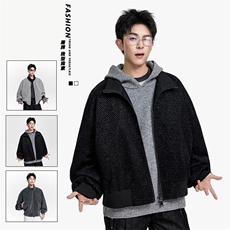 得物二开美式潮街头设计感假两件夹克外套男2025秋季JK1221-P88，男装夹克，星座1103-3
