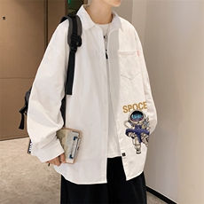 春季长袖衬衫男宽松港风衬衣男外套男CSCS285-P35，男装衬衫，电商B371
