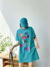 时尚休闲潮流长款T恤，女装T恤，泽妤