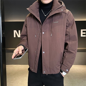 连帽男士羽绒服标50保暖外套休闲百搭上衣纯色 B317/9955/P235图片