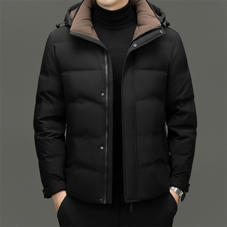 XL-R89815新款冬季男士白鸭绒羽绒服可脱卸帽保暖外套修身大衣,男装羽绒服,电商B360
