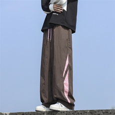 2024夏季新款港风美式日系复古冰丝皱条纹阔腿休闲裤ZK3562-P40，男装休闲裤，星座313A(原308A-2)