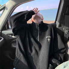 大满天星大码重磅高品质刺绣半拉链立领卫衣JF41-特P63控88，男装卫衣，电商A422-1