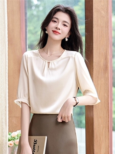 弹力双乔重磅真丝上衣女中袖2025夏装新款时尚气质小衫桑蚕丝衬衫图片