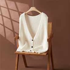 无袖背心坎肩马甲女2024秋新款V领针织开衫羊绒坎肩短款，女装马甲，朵沐纯羊绒