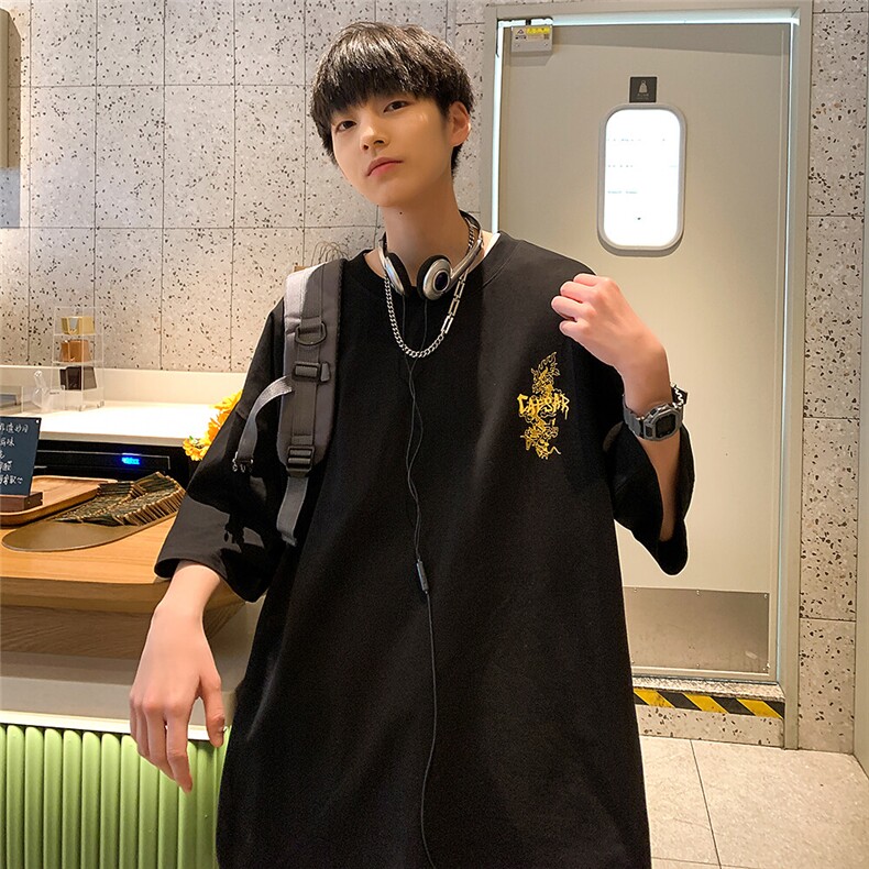 夏季新款龙年斑驳印花短袖T恤宽松M~5XLXZ604-DT216-P25控39,男装T恤,星座604