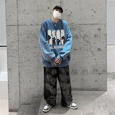美式潮牌重磅水洗做旧连帽卫衣力推大码男XZ517A-2-Y7753-P58，男装卫衣，星座517A-2
