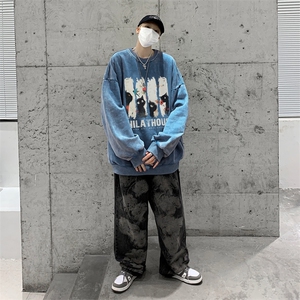 美式潮牌重磅水洗做旧连帽卫衣力推大码男XZ517A-2-Y7753-P58图片