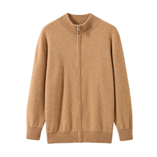 男款衫35%秋冬保暖拉链简约男装，男装羊绒开衫，飞邦羊绒