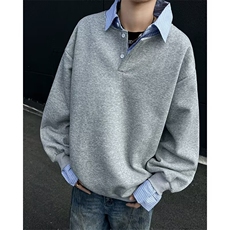 假两件撞色拼接卫衣长袖上衣外套Y6624P45，男装卫衣，星座1116-2