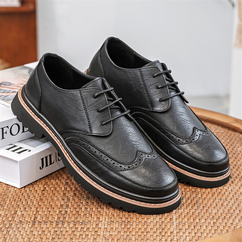 X4894-p145春季新款皮鞋男士英伦商务正装布洛克休闲皮鞋男，男鞋皮鞋，星座1407-3