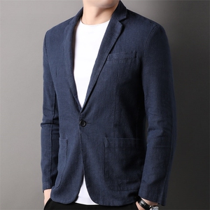 F82300钱塘2020-1春夏新款高品质男装亚麻西服修身男士外套P130图片