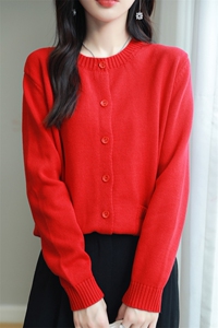 原单好货 纯棉开衫女毛衣外套2023新款春秋外搭针织衫上衣宽松厚图片