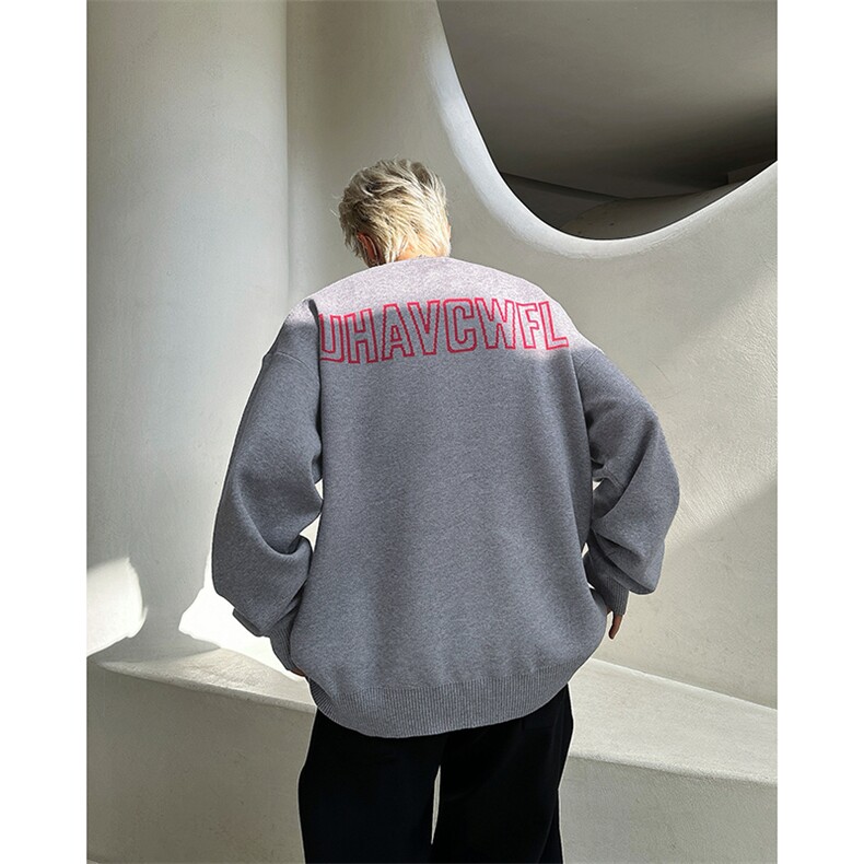 秋冬季美式复古卡通针织开衫毛衣男女新款慵懒风毛衣MY0985-P65,男装针织衫/毛衣,星座308B-2