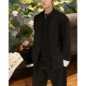 唐装男风男装民中山装汉服复古中式茶服长衫马褂~XY333图片