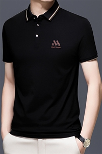 HP5112夏季新款男士T恤衫简约刺绣男士短袖翻领通勤男装图片