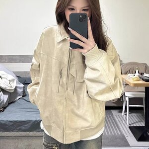 219-P70 美式cleanfit灰色外套男春秋季时尚飞行员夹克图片