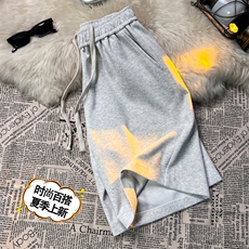 休闲简约透气五分裤百搭舒适垂顺短裤多色TP51：12：29.9，男装牛仔裤，星座718-1