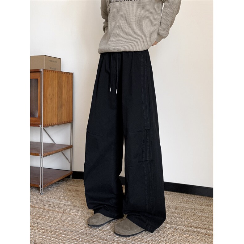 潮牌美式褶皱直筒工装裤男复古宽松高街阔腿休闲长裤FX455-P40，男装工装外套，星座1001-1