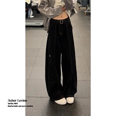 美式复古cleanfit弯刀牛仔裤男女新款宽松高街直筒阔腿镰刀裤子潮，男装牛仔裤，星座506A