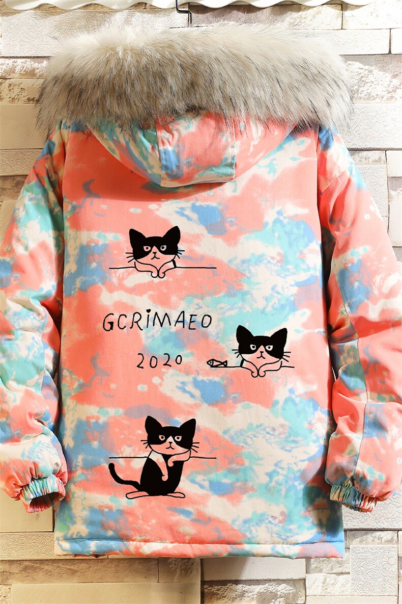 MC49095-P135大毛领迷彩棉衣男大码加厚棉服男棉袄子砖墙挂拍,男装棉衣,电商A040A
