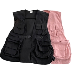 夏季高街机能风工装战术马甲男女粉色潮牌暗黑系嘻哈街舞无袖外套，男装工装外套，星座505-2（原电商A260-1)