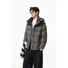 90%绒新标有报告连帽撞色韩版宽松羽绒服外套Y990/370现货，男装羽绒服，星座202