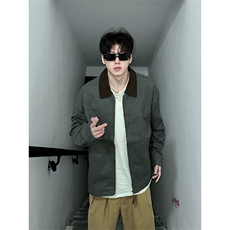 现货3000件2026春季新款水洗帆布翻领底特律夹克男外套JK570P75，男装夹克，星座301D-2(原星座1004-1）