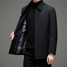 2024秋冬可拆卸内胆羽绒服中老年翻领羽绒外套，男装羽绒服，钱塘6003A(原)4033A