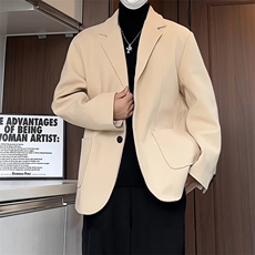 N6169/P95加棉P105冬季新开叉呢料毛呢西服男宽松外套上衣呢大衣，男装西服，电商A141