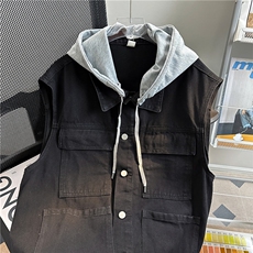 MJ213-p58-限价88M-5XLoversizecleanfit宽松大码牛仔马甲，男装背心/马甲，星座116