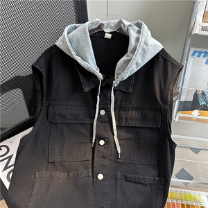 MJ213-p58-限价88 M-5XL oversize cleanfit宽松大码牛仔马甲图片