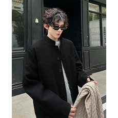 加棉加厚毛呢外套短款夹克大衣504-F32-P75控118（加棉P85控128），男装西服，星座504