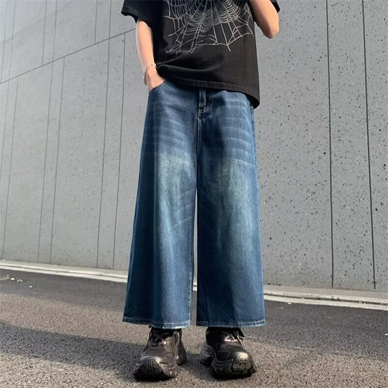 复古牛仔裤男春秋款直筒宽松大码裤子美式高街阔腿休闲裤5157P40,男装牛仔裤,星座410-2