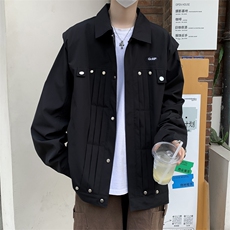 A875-P70秋季chic高级感小众薄款夹克男设计感宽松复古翻领外套，男装夹克，星座512-6