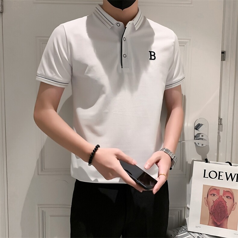 3032-P40polo衫短袖男士夏季新款修身透气珠地棉男士半袖T恤翻领,男装Polo衫,电商D310B-1